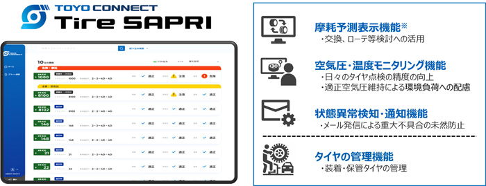 トーヨータイヤ/トラック用タイヤの状態管理アプリを開発 20241203TOYO - トーヨータイヤ/トラック用タイヤの状態管理アプリを開発